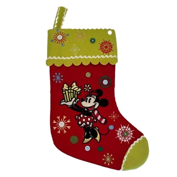 Disney Mickey Mouse Minnie Mouse Christmas Holiday Stocking - Picture 4 of 6